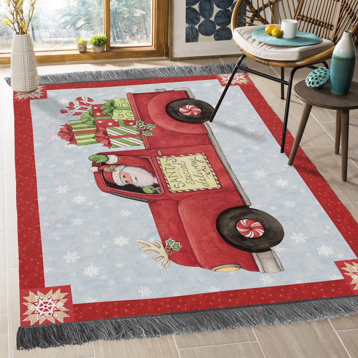 Christmas Santa Claus Red Truck Rug Sport Decor Gift Floor Decor Living Room Carpet Rug Area Rug - 7702960b4da3 Christmas Santa Claus Red Truck Rug Sport Decor Gift Floor Decor Living Room Carpet Rug Area Rug - 7702960b4da3