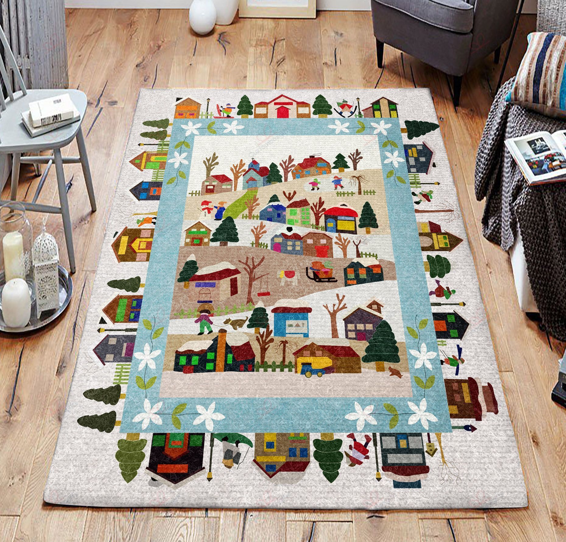 Christmas Scene Rug Sport Decor Gift Floor Decor Living Room Carpet Rug Area Rug - 7d303e2fc53a Christmas Scene Rug Sport Decor Gift Floor Decor Living Room Carpet Rug Area Rug - 7d303e2fc53a