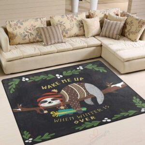 Christmas Sloth Rug Sport Decor Gift Floor Decor Living Room Carpet Rug Area Rug - 0c089b0da89f