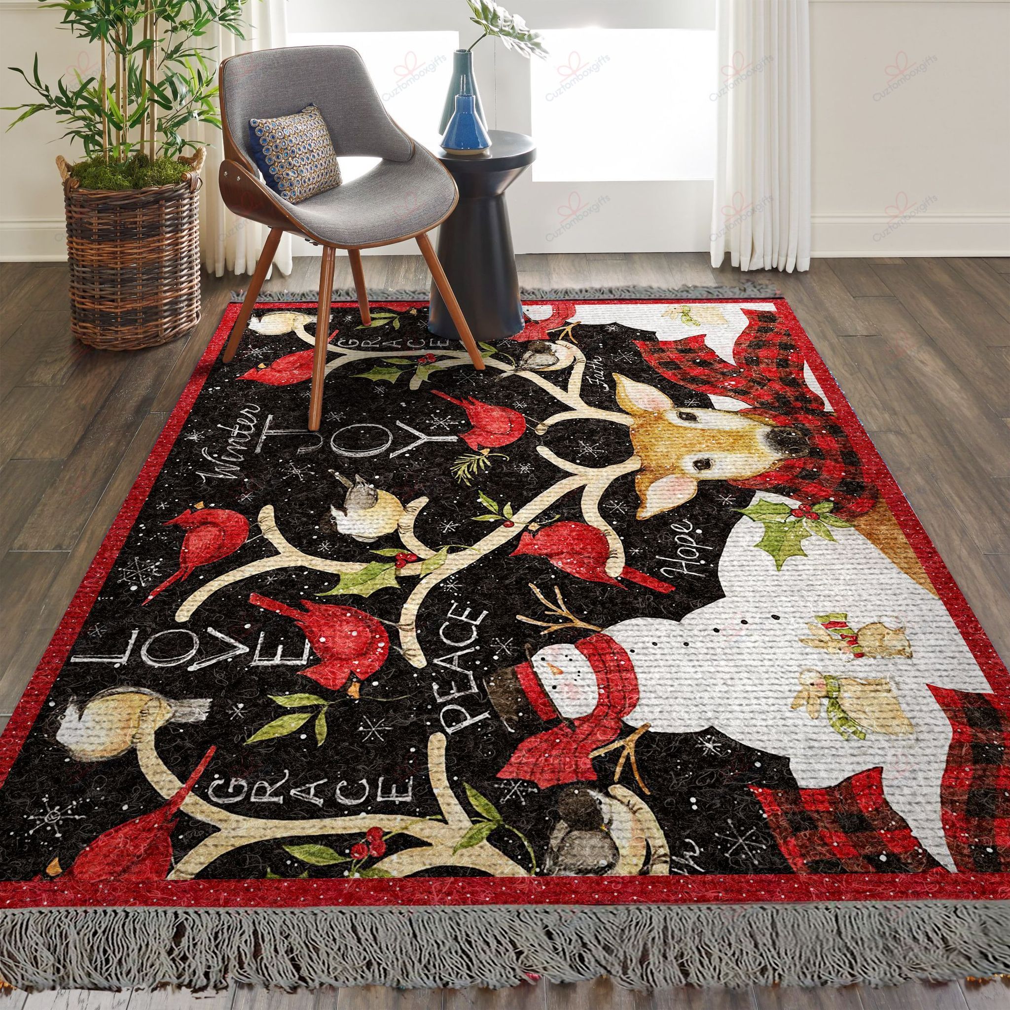 Christmas Snowman Reindeer Cardinals Rug Sport Decor Gift Floor Decor Living Room Carpet Rug Area Rug - fe1d32f5a6b6 Christmas Snowman Reindeer Cardinals Rug Sport Decor Gift Floor Decor Living Room Carpet Rug Area Rug - fe1d32f5a6b6