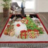 Christmas Snowman With Gift Rug Sport Decor Gift Floor Decor Living Room Carpet Rug Area Rug - 2785d95d5eda