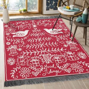 Christmas Stencil Birds Rug Sport Decor Gift Floor Decor Living Room Carpet Rug Area Rug - f2ff226ff02f