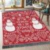 Christmas Stencil Snowman Rug Sport Decor Gift Floor Decor Living Room Carpet Rug Area Rug - 8df00409ba5d