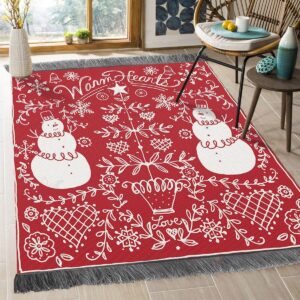 Christmas Stencil Snowman Rug Sport Decor Gift Floor Decor Living Room Carpet Rug Area Rug - 8df00409ba5d