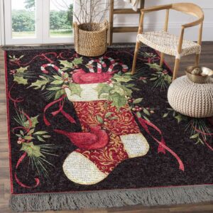 Christmas Stocking Cardinals Rug Sport Decor Gift Floor Decor Living Room Carpet Rug Area Rug - 605c6aa838db