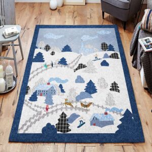Christmas Village Rug Sport Decor Gift Floor Decor Living Room Carpet Rug Area Rug - 2c3ed32373b6