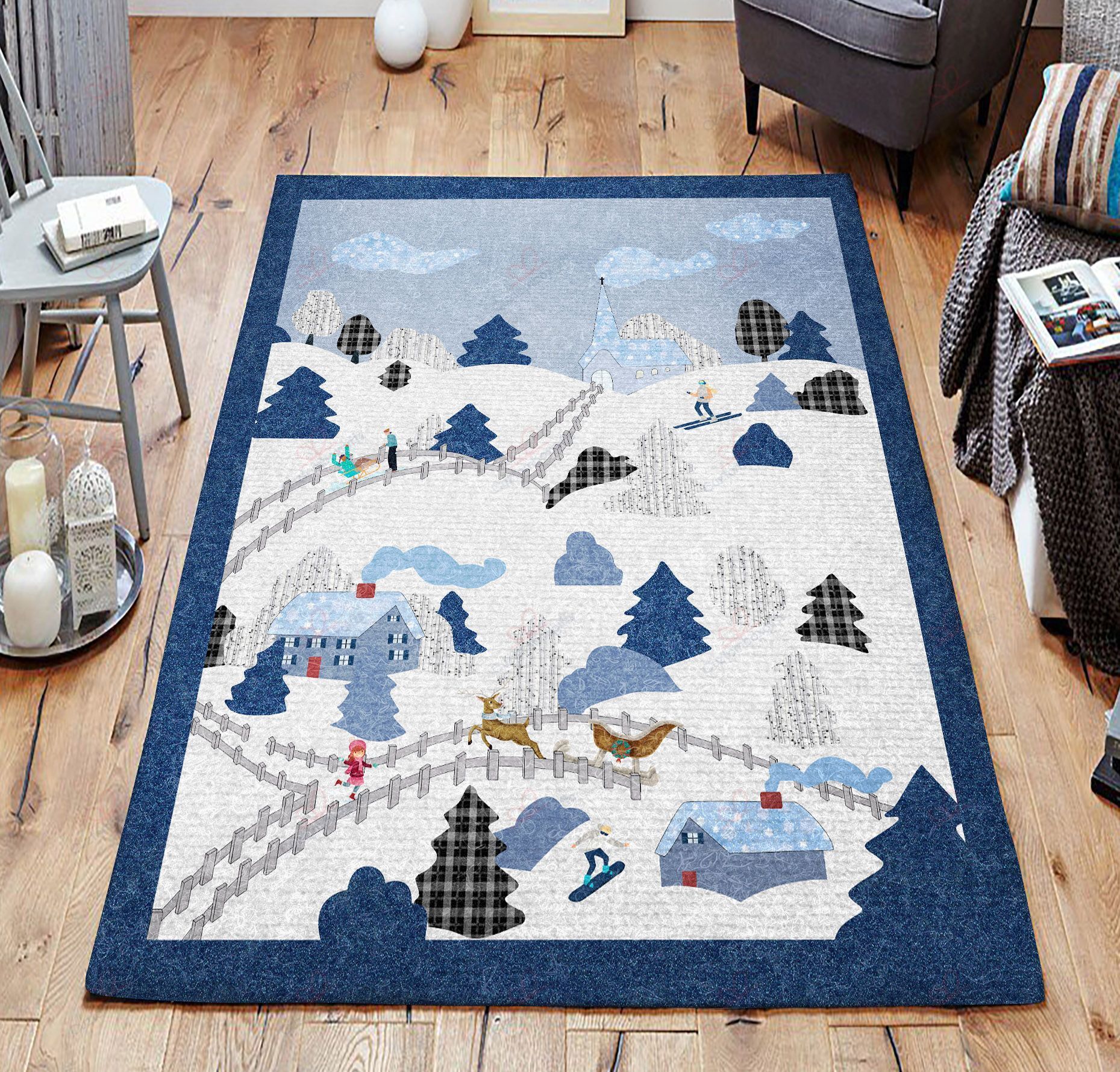 Christmas Village Rug Sport Decor Gift Floor Decor Living Room Carpet Rug Area Rug - 2c3ed32373b6 Christmas Village Rug Sport Decor Gift Floor Decor Living Room Carpet Rug Area Rug - 2c3ed32373b6