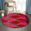Chrysanthemum Mor Round Carpet Floor Rug Living Room Bedroom Decor Round Area Rug Carpet