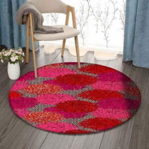 Chrysanthemum Mor Round Carpet Floor Rug Living Room Bedroom Decor Round Area Rug Carpet