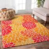 Chrysanthemum Red Flower Rug Sport Decor Gift Floor Decor Living Room Carpet Rug Area Rug - 4fb95d0ee135