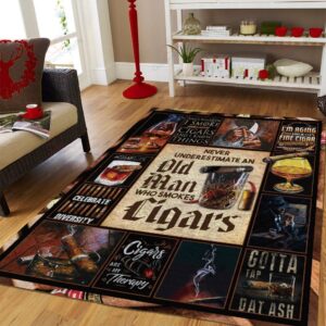Cigars Are My Therapy Rug Sport Decor Gift Floor Decor Living Room Carpet Rug Area Rug - 216cb0fab8a0