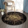 City Light Map Round Carpet Floor Rug Living Room Bedroom Decor Round Area Rug Carpet