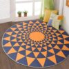 Classic Pattern Round Carpet Floor Rug Living Room Bedroom Decor Round Area Rug Carpet