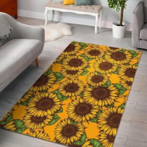 Classic Vintage Sunflower Pattern Rug Sport Decor Gift Floor Decor Living Room Carpet Rug Area Rug - b120471305b9