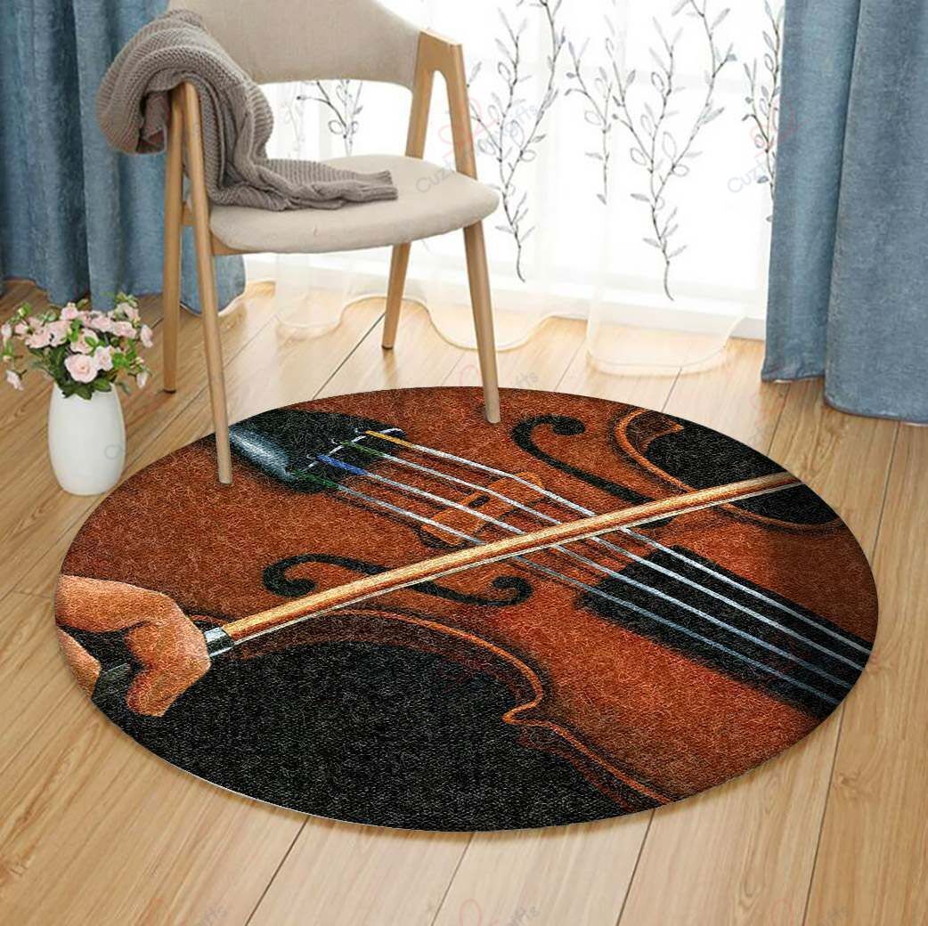 Classic Violin Round Carpet Floor Rug Living Room Bedroom Decor Round Area Rug Carpet Classic Violin Round Carpet Floor Rug Living Room Bedroom Decor Round Area Rug Carpet