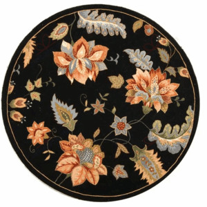 Cleo Hand Flower Round Carpet Floor Rug Living Room Bedroom Decor Round Area Rug Carpet