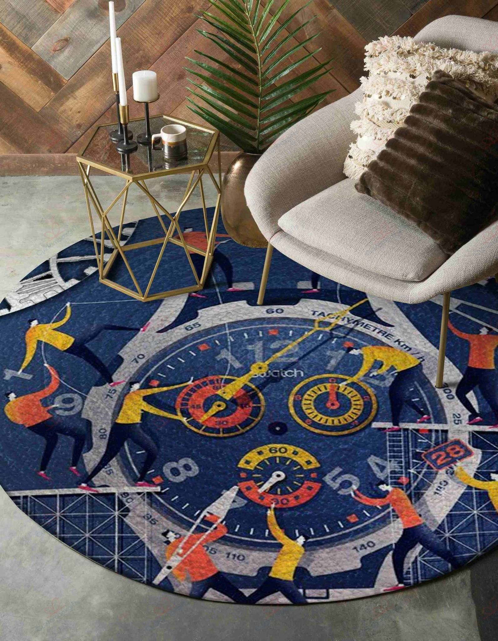 Clock And Man Round Carpet Floor Rug Living Room Bedroom Decor Round Area Rug Carpet Clock And Man Round Carpet Floor Rug Living Room Bedroom Decor Round Area Rug Carpet