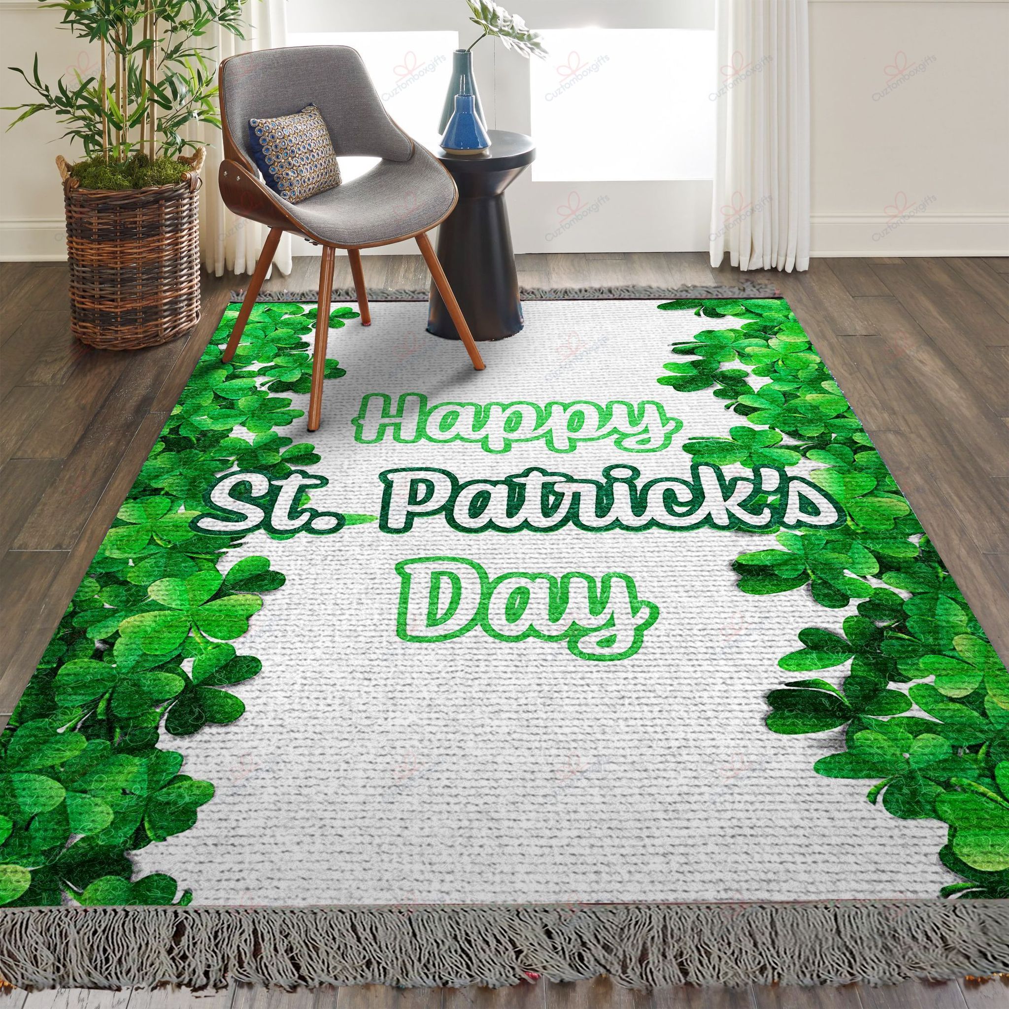Clover Border Happy St Patricks Day Rug Sport Decor Gift Floor Decor Living Room Carpet Rug Area Rug - d9c914e7f765 Clover Border Happy St Patricks Day Rug Sport Decor Gift Floor Decor Living Room Carpet Rug Area Rug - d9c914e7f765