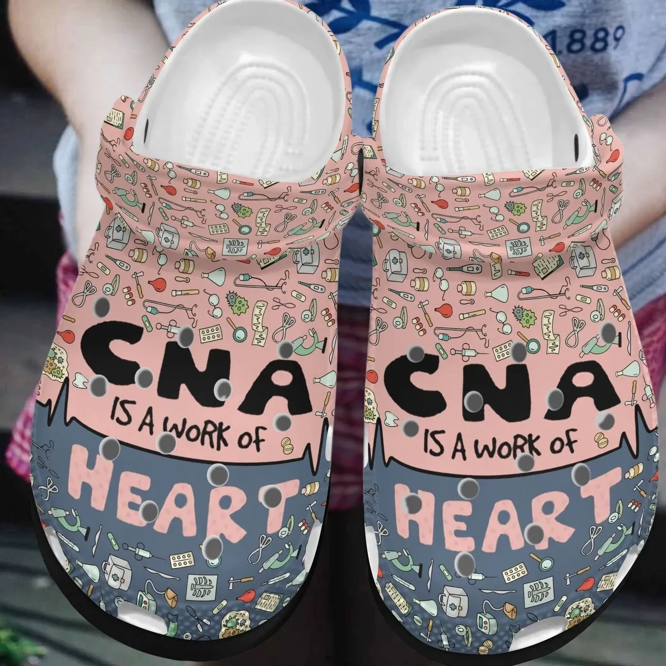 Cna Personalized Clog Custom Crocs Comfortablefashion Style Comfortable For Women Men Kid Print 3D A Work Of Heart Cna Personalized Clog Custom Crocs Comfortablefashion Style Comfortable For Women Men Kid Print 3D A Work Of Heart