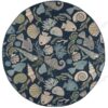 Coastal Navy Gray Round Carpet Floor Rug Living Room Bedroom Decor Round Area Rug Carpet