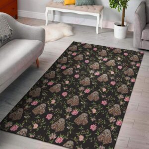 Cocker And Flower Rug Sport Decor Gift Floor Decor Living Room Carpet Rug Area Rug - 2991bec9fbed