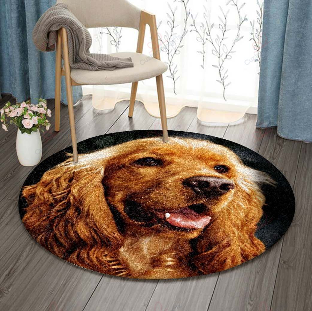 Cocker Spaniel Round Carpet Floor Rug Living Room Bedroom Decor Round Area Rug Carpet Cocker Spaniel Round Carpet Floor Rug Living Room Bedroom Decor Round Area Rug Carpet