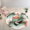 Coconut Sky Round Flamingo Round Carpet Floor Rug Living Room Bedroom Decor Round Area Rug Carpet