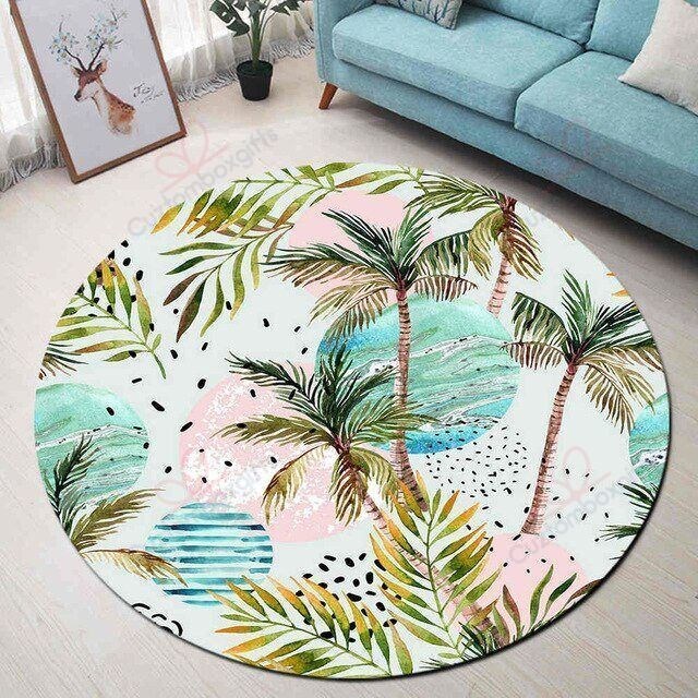 Coconut Tree Round Carpet Floor Rug Living Room Bedroom Decor Round Area Rug Carpet Coconut Tree Round Carpet Floor Rug Living Room Bedroom Decor Round Area Rug Carpet