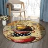 Coffee Cup Round Carpet Floor Rug Living Room Bedroom Decor Round Area Rug Carpet
