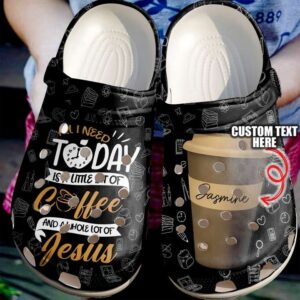 Coffee Personalized And Jesus Sku 626 Crocs Crocband Clog Comfortable For Mens Womens Classic Clog Water Shoes
