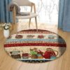 Coffee Time Round Carpet Floor Rug Living Room Bedroom Decor Round Area Rug Carpet