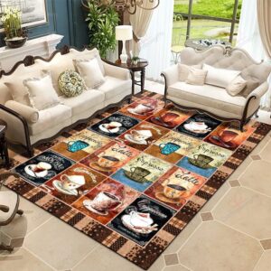 Coffee Types Rug Sport Decor Gift Floor Decor Living Room Carpet Rug Area Rug - 45868e3471e3