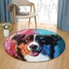 Collie Border Round Carpet Floor Rug Living Room Bedroom Decor Round Area Rug Carpet