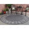 Colonnade Traditional Border Round Carpet Floor Rug Living Room Bedroom Decor Round Area Rug Carpet