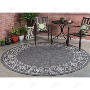 Colonnade Traditional Border Round Carpet Floor Rug Living Room Bedroom Decor Round Area Rug Carpet