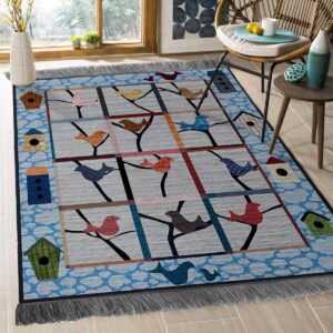Color Bird Tree Of Life 02 Rug Sport Decor Gift Floor Decor Living Room Carpet Rug Area Rug - 7f1e11cc208c