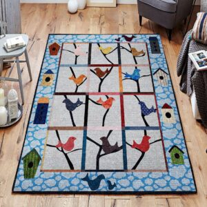 Color Bird Tree Of Life 02 Rug Sport Decor Gift Floor Decor Living Room Carpet Rug Area Rug - e7fa1c08f5d1