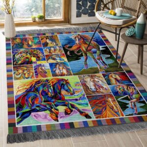 Color Horse Rug Sport Decor Gift Floor Decor Living Room Carpet Rug Area Rug - be0e025984a7