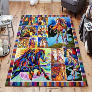 Color Horse Rug Sport Decor Gift Floor Decor Living Room Carpet Rug Area Rug - 9ef066c56563
