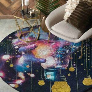 Color Light Round Carpet Floor Rug Living Room Bedroom Decor Round Area Rug Carpet