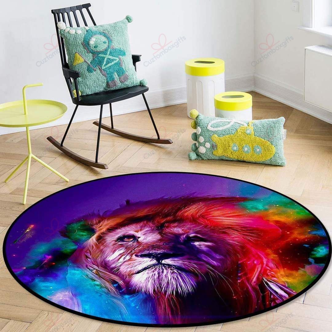 Color Lion Round Carpet Floor Rug Living Room Bedroom Decor Round Area Rug Carpet Color Lion Round Carpet Floor Rug Living Room Bedroom Decor Round Area Rug Carpet