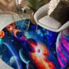 Color Planet Round Carpet Floor Rug Living Room Bedroom Decor Round Area Rug Carpet