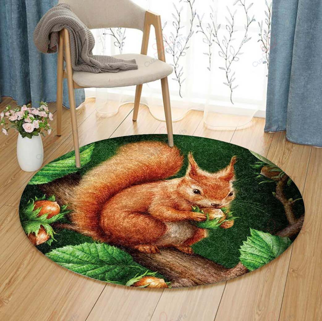 Color Squirrel Round Carpet Floor Rug Living Room Bedroom Decor Round Area Rug Carpet Color Squirrel Round Carpet Floor Rug Living Room Bedroom Decor Round Area Rug Carpet
