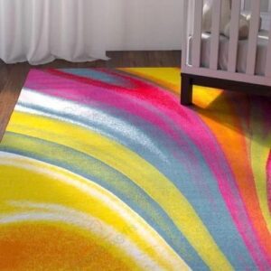 Colored Curved Rug Sport Decor Gift Floor Decor Living Room Carpet Rug Area Rug - 509f7366e073