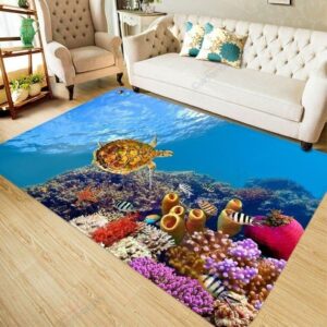 Colored Fish Turtle Rug Sport Decor Gift Floor Decor Living Room Carpet Rug Area Rug - 5d5e316c3fb8