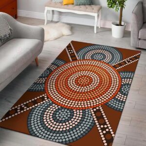 Colorful Australia Aboriginal Rug Sport Decor Gift Floor Decor Living Room Carpet Rug Area Rug - e67dcf9f105d