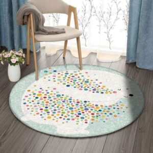 Colorful Bear Round Carpet Floor Rug Living Room Bedroom Decor Round Area Rug Carpet