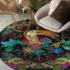 Colorful Bird Round Carpet Floor Rug Living Room Bedroom Decor Round Area Rug Carpet