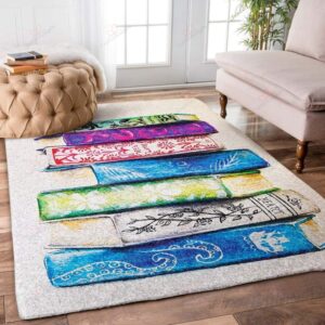 Colorful Books Rug Sport Decor Gift Floor Decor Living Room Carpet Rug Area Rug - b335b3e9bfba