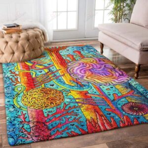 Colorful Brain Rug Sport Decor Gift Floor Decor Living Room Carpet Rug Area Rug - 4fe559d9b740
